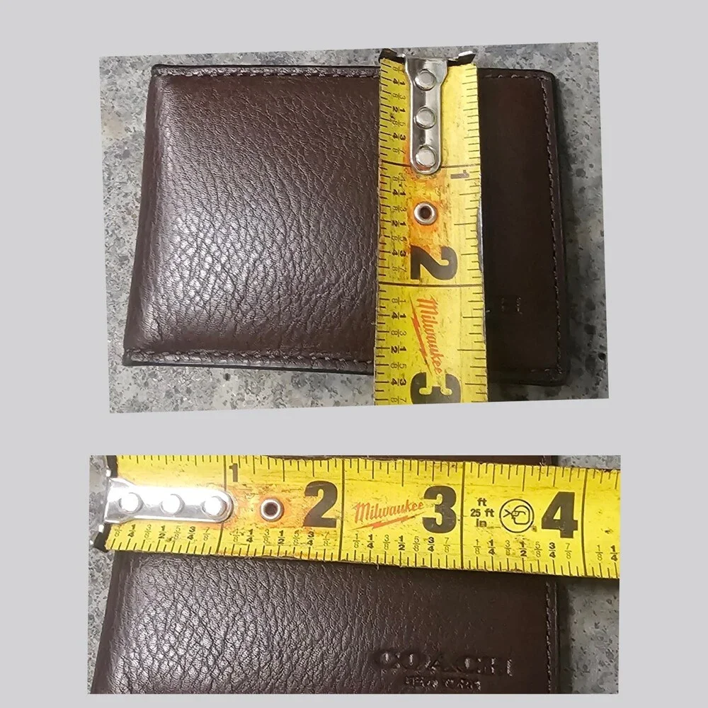 Coach Compact Slim Bifold Wallet Brown Leather NWOT